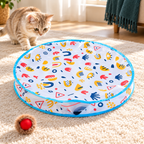 Hide-and-Seek Cat Ball & Cover Set in a warm home setting